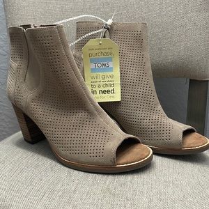 TOMS - Suede peep toes booties size 10